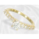 Modern brilliant-cut diamond gold ring, beautiful brilliant-cut diamond of 0.51ct, VVS1, GIA report