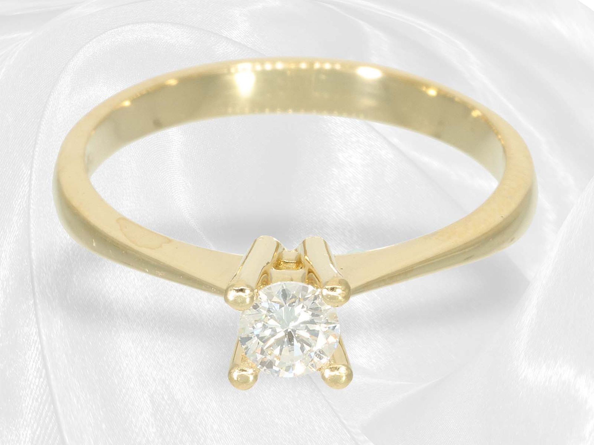 Ring: 18K gold solitaire/brilliant-cut diamond, approx. 0.3ct - Image 2 of 4