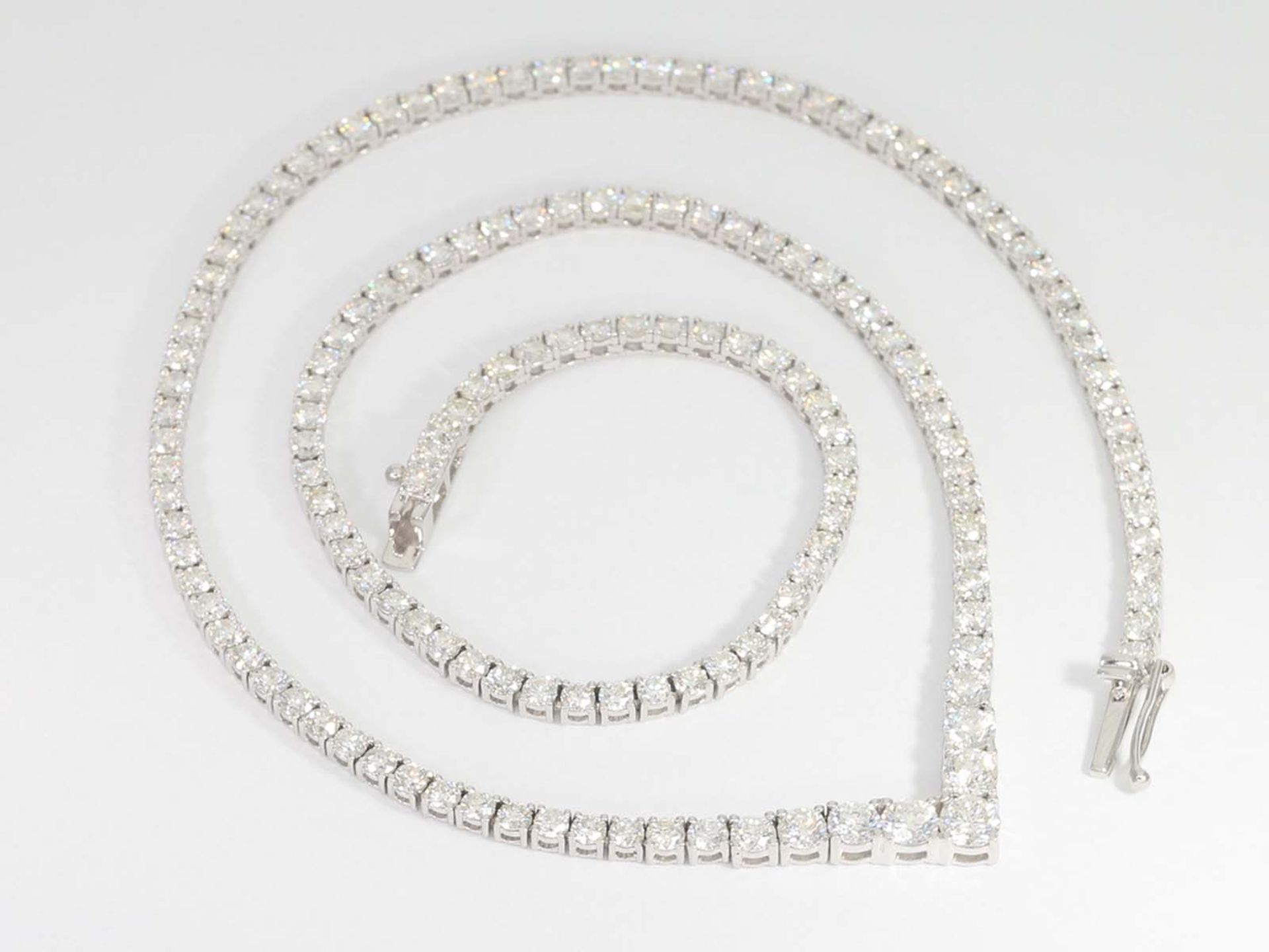 Chain: very fine brilliant-cut diamond necklace, approx. 9.3ct, like new - Image 3 of 5