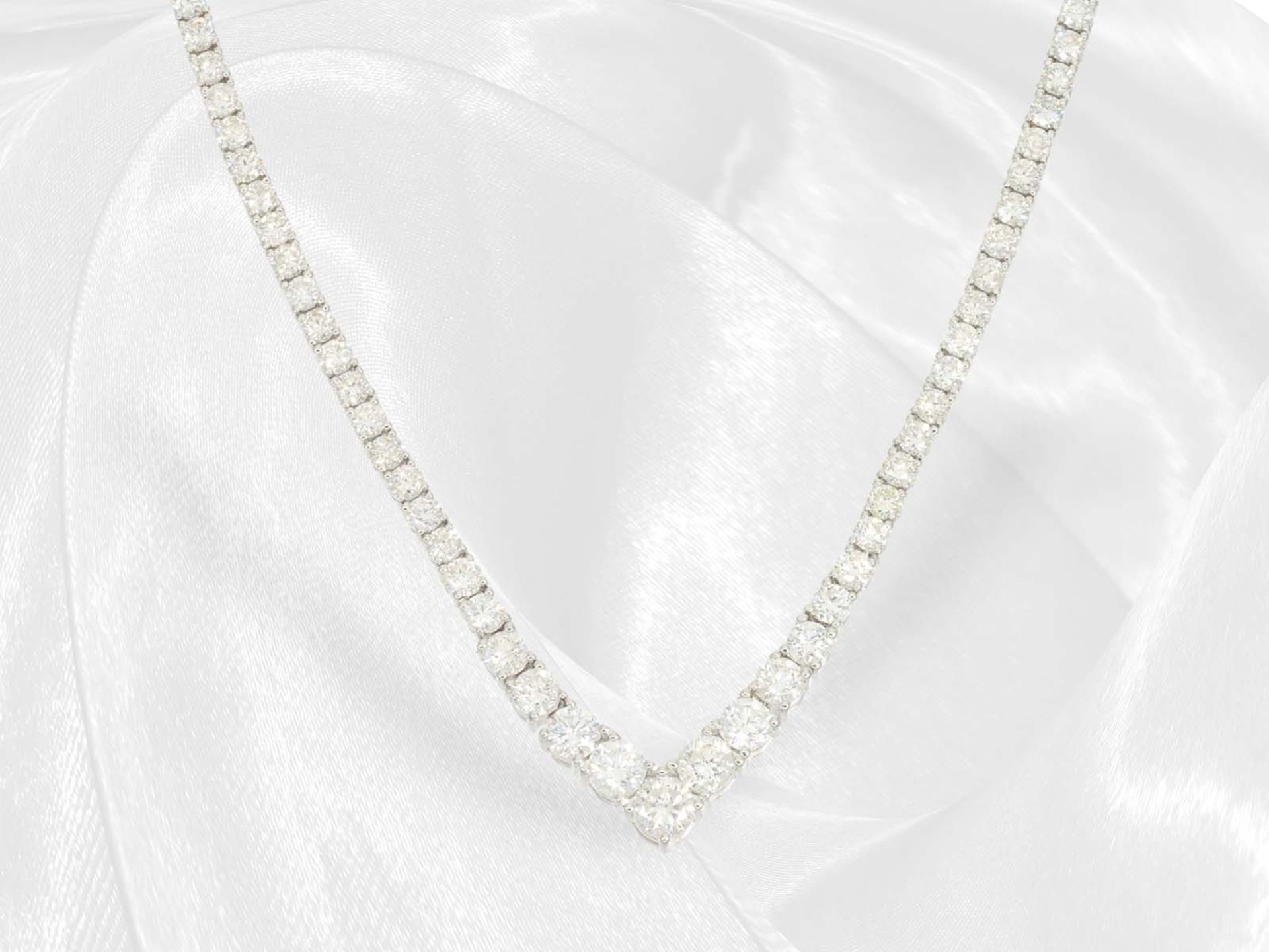 Chain: very fine brilliant-cut diamond necklace, approx. 9.3ct, like new - Image 2 of 5