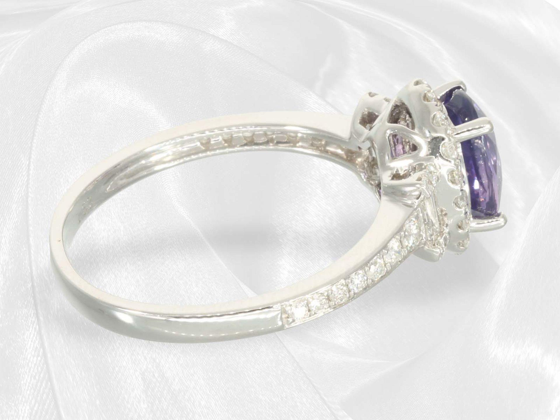 Ring: high-quality, like new sapphire/brilliant-cut diamond ring "Intense Purple 1.53ct" - Image 5 of 5