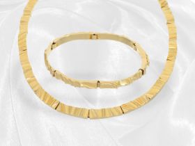 Collier/Armband: hochwertiges,ehemals teures Designerschmuckset aus dem Hause Lapponia, 18K Gold