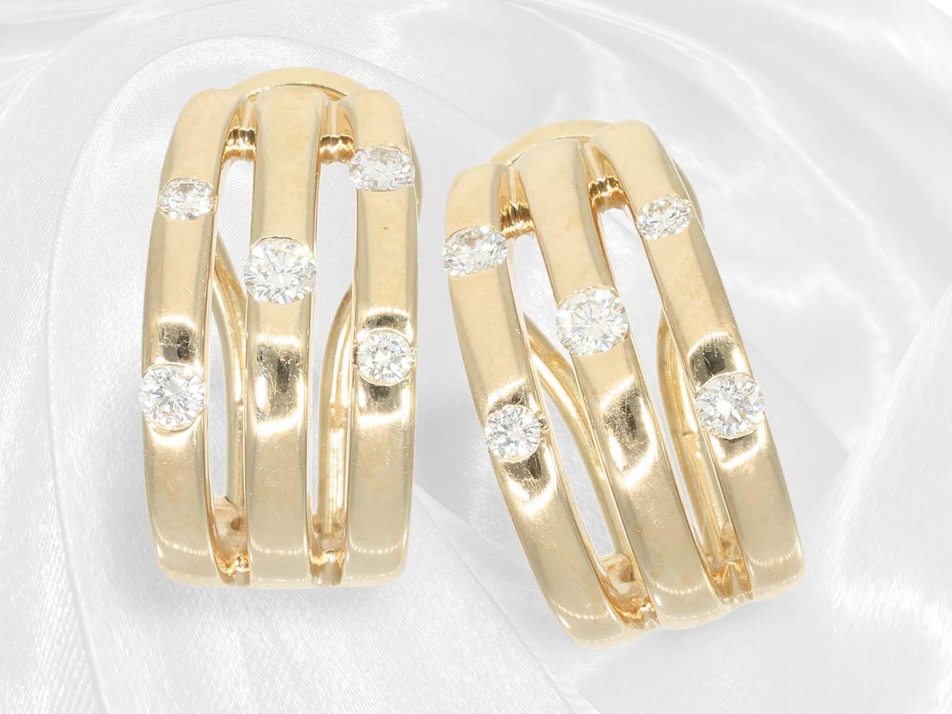 Fine gold brilliant-cut diamond earrings by the brand Christ