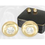 Classic brilliant-cut diamond/solitaire stud earrings, 18K yellow gold