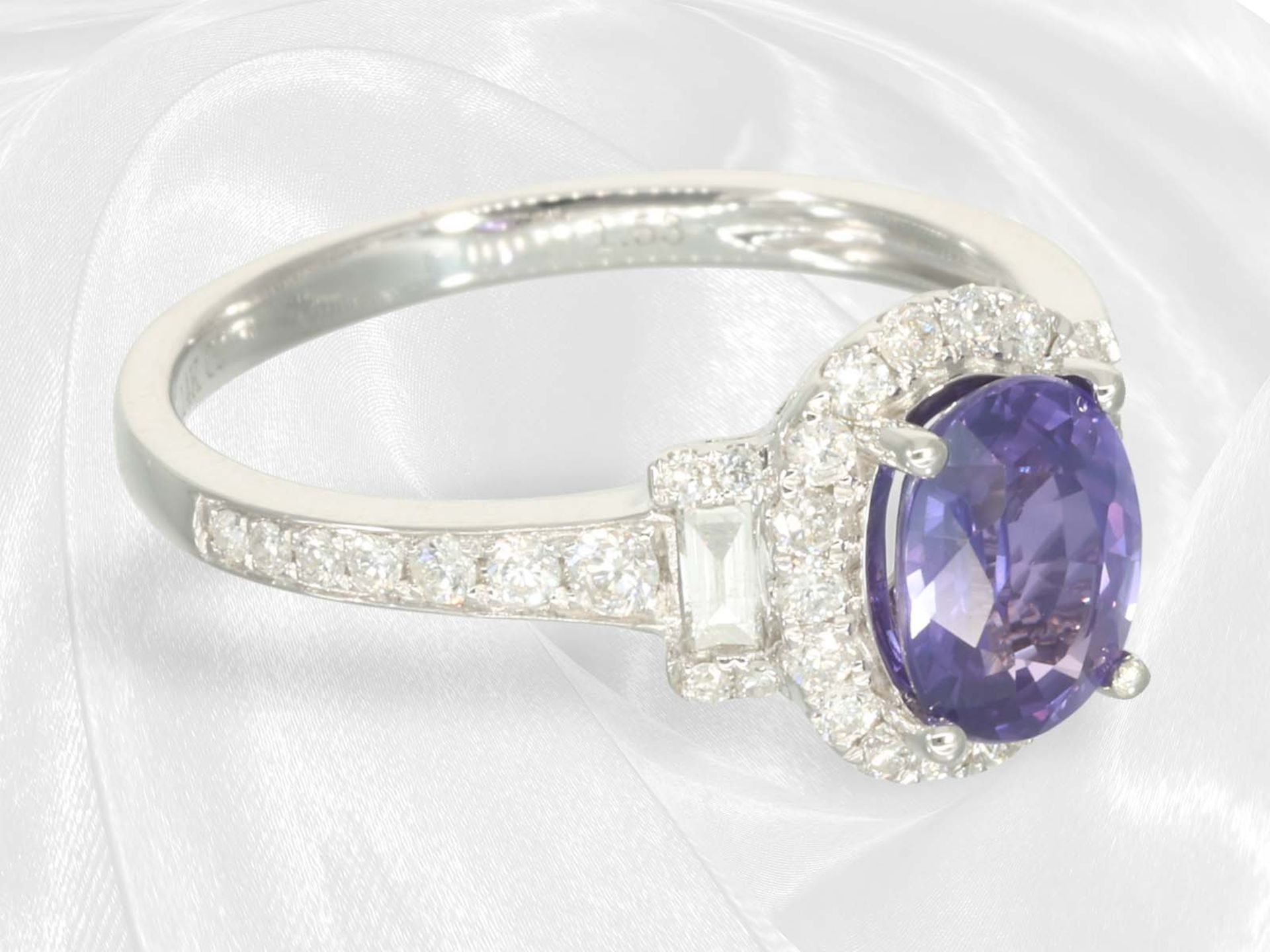 Ring: high-quality, like new sapphire/brilliant-cut diamond ring "Intense Purple 1.53ct" - Image 4 of 5