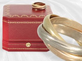 Ring: Klassischer Cartier Trinity-Ring, 18K Tricolor mit Zertifikat und originaler Box