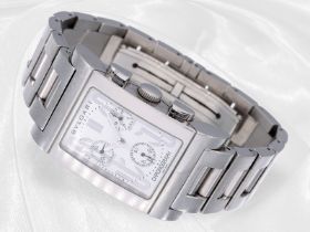 Armbanduhr: hochwertige Bvlgari Designer-Uhr, Herren Edelstahl-Chronograph "Rettangolo"