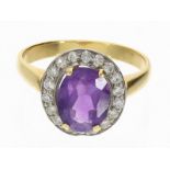 Ring: Vintage Amethyst-Diamant-Goldring