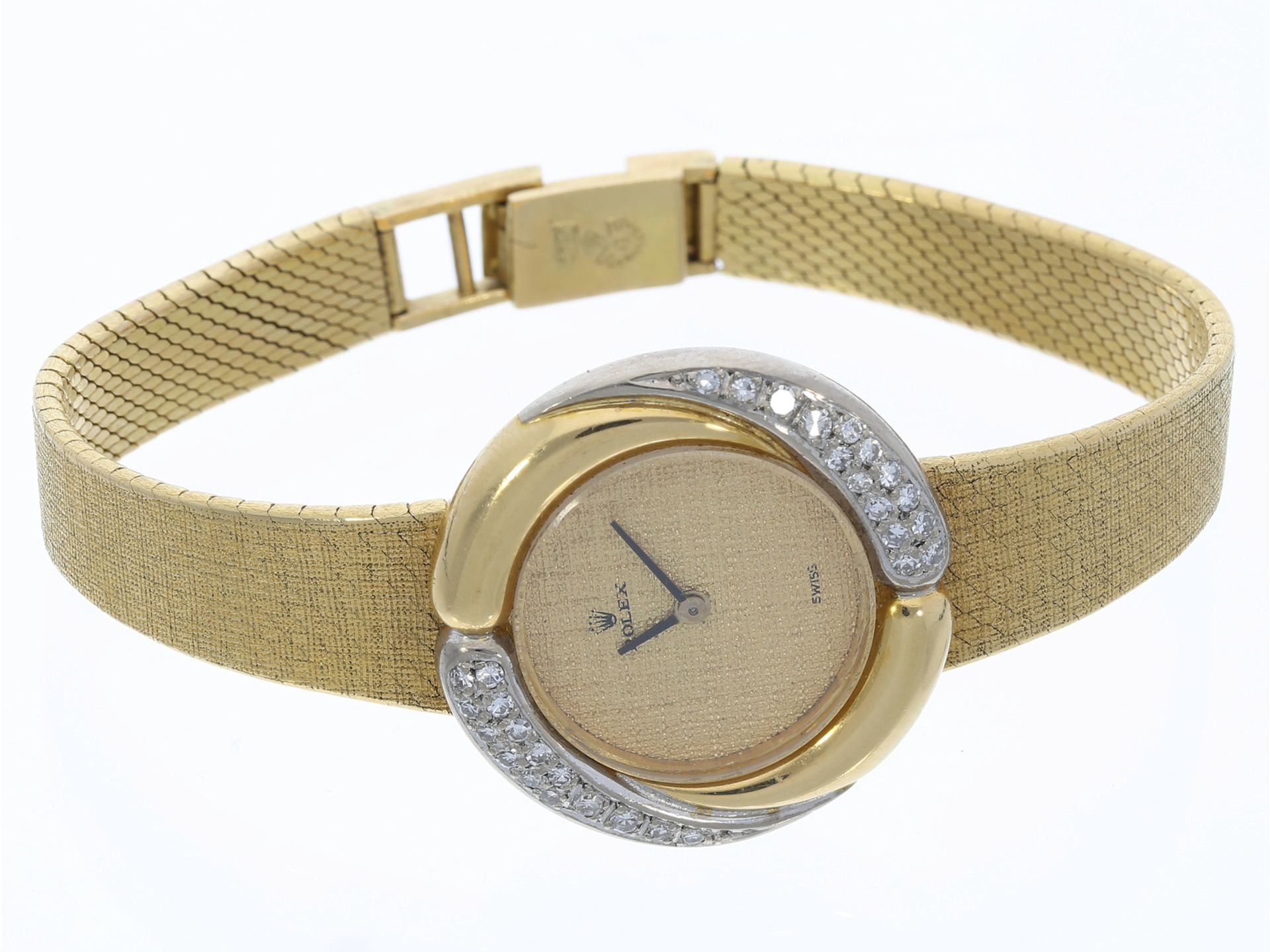 Armbanduhr: vintage 18K Gold Schmuckuhr von Rolex mit Diamantbesatz - Image 2 of 3