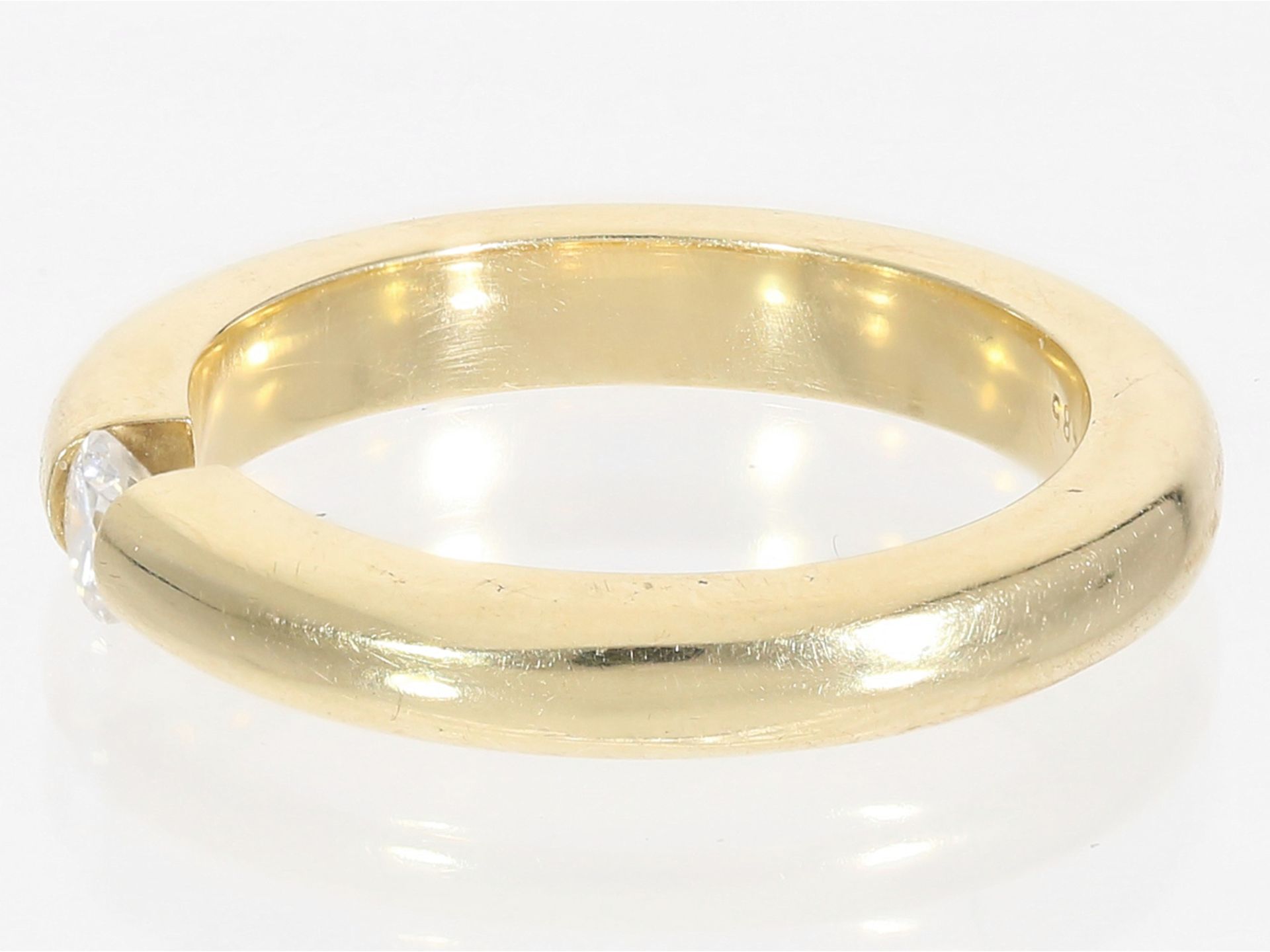 Ring: Hochwertiger, moderner Brillant-Spannring, ca. 0,23ct - Bild 3 aus 3