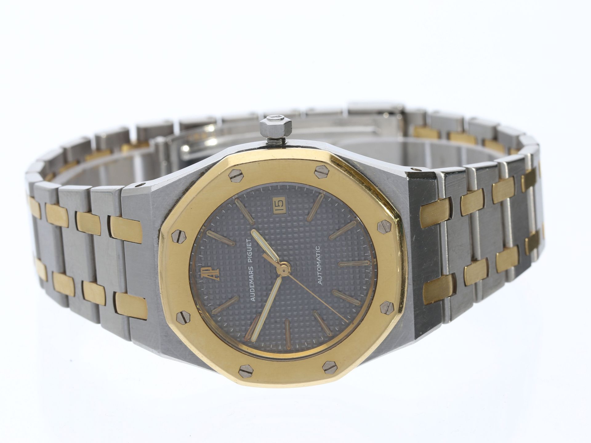 Armbanduhr: Audemars Piguet Royal Oak Stahl/Gold, REF. SA14486/477 SA, Full-Set Wempe 1987 - Bild 3 aus 5