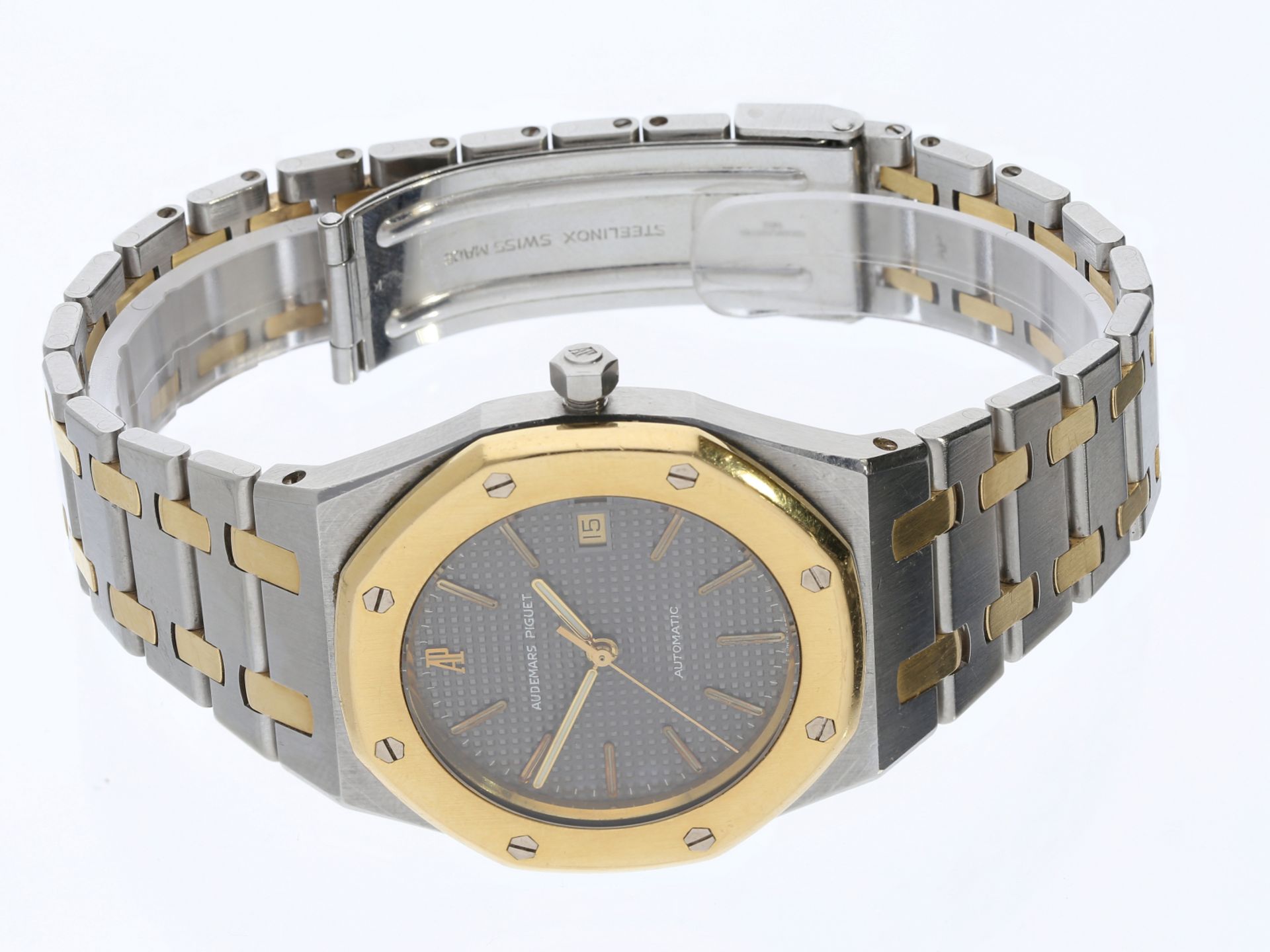 Armbanduhr: Audemars Piguet Royal Oak Stahl/Gold, REF. SA14486/477 SA, Full-Set Wempe 1987 - Bild 4 aus 5