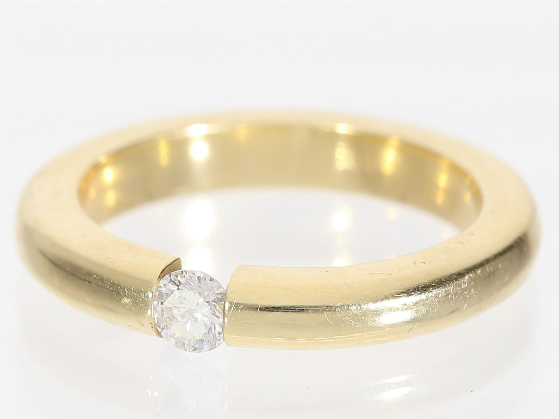 Ring: Hochwertiger, moderner Brillant-Spannring, ca. 0,23ct - Bild 2 aus 3