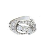 Ring: Sehr attraktiver vintage Brillant/Diamant-Goldschmiedering, ca. 1,51ct