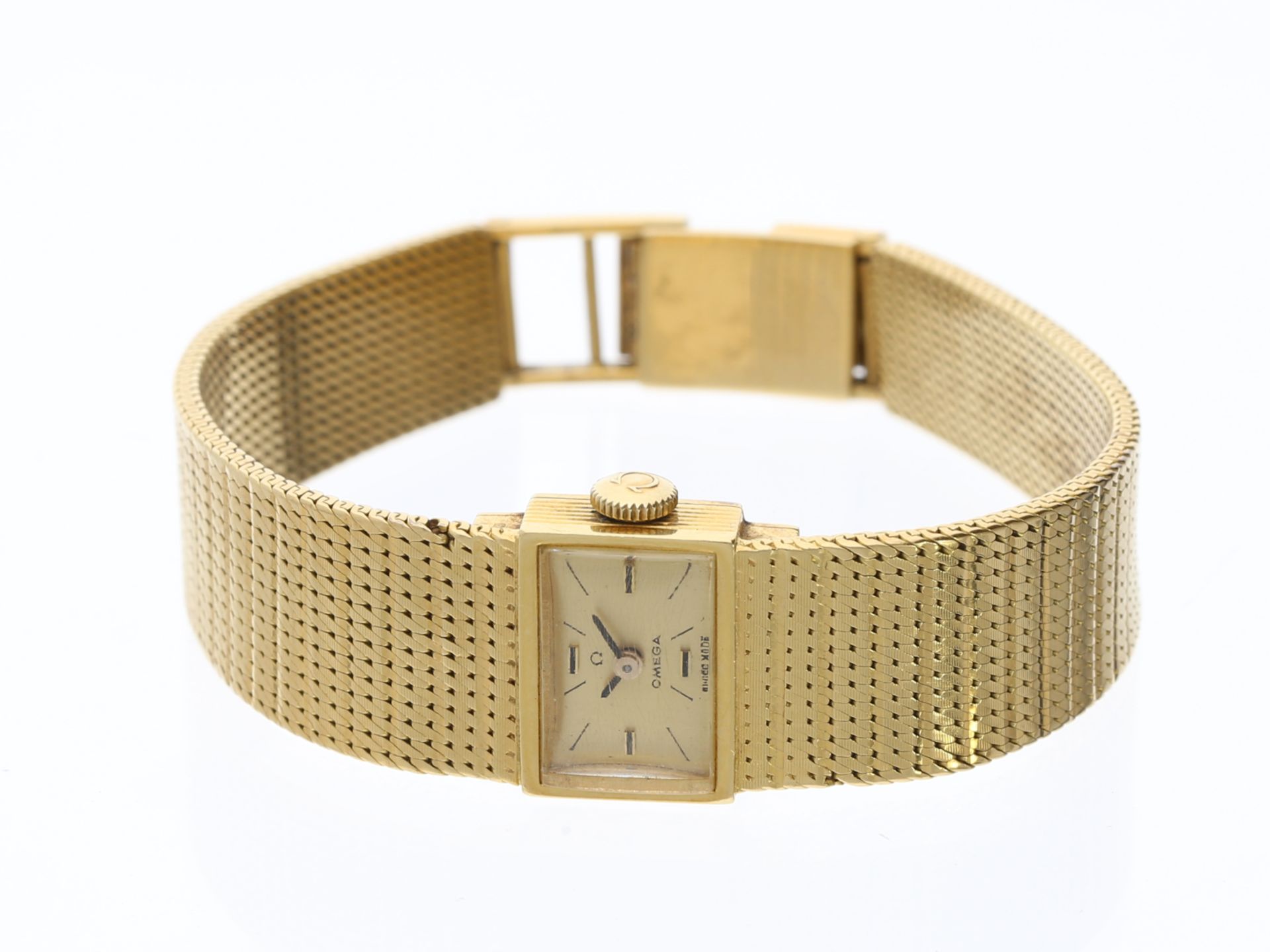 Goldene vintage Omega-Armbanduhr, 18K Gelbgold