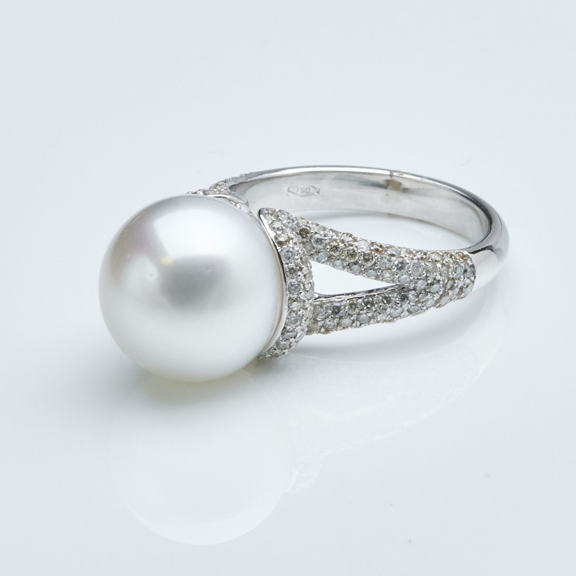 Südsee-Perlenring mit Brillanten - Bild 2 aus 4
