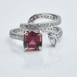 Moderner rosa Turmalinring