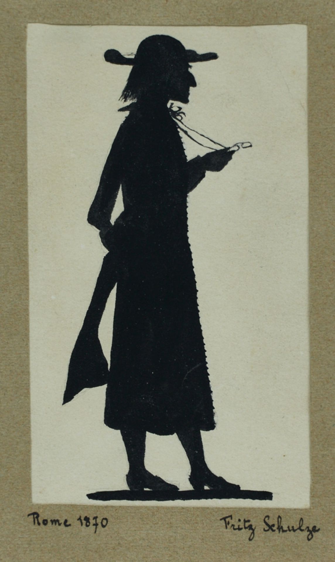 Fritz Schulze, Künstler des 19. Jahrhunderts, Silhouette Franz Liszt