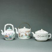 Drei Teekannen, China, 20. Jahrhundert