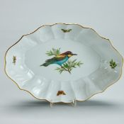 Passige Schale - Vogel- und Insektenmalerei (Bienenfresser). Meissen nach 1934.