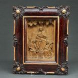 Künstler um 1800, Schnitzrelief, Thronende Madonna mit Kind