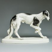 Stehender Windhund (Barsoi / Greyhound) - Wilhelm Bormann. Friedrich Goldscheider, Wien um 1920 .