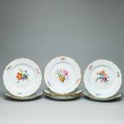 8 Speiseteller - Blume 3. Meissen 1924-1934.