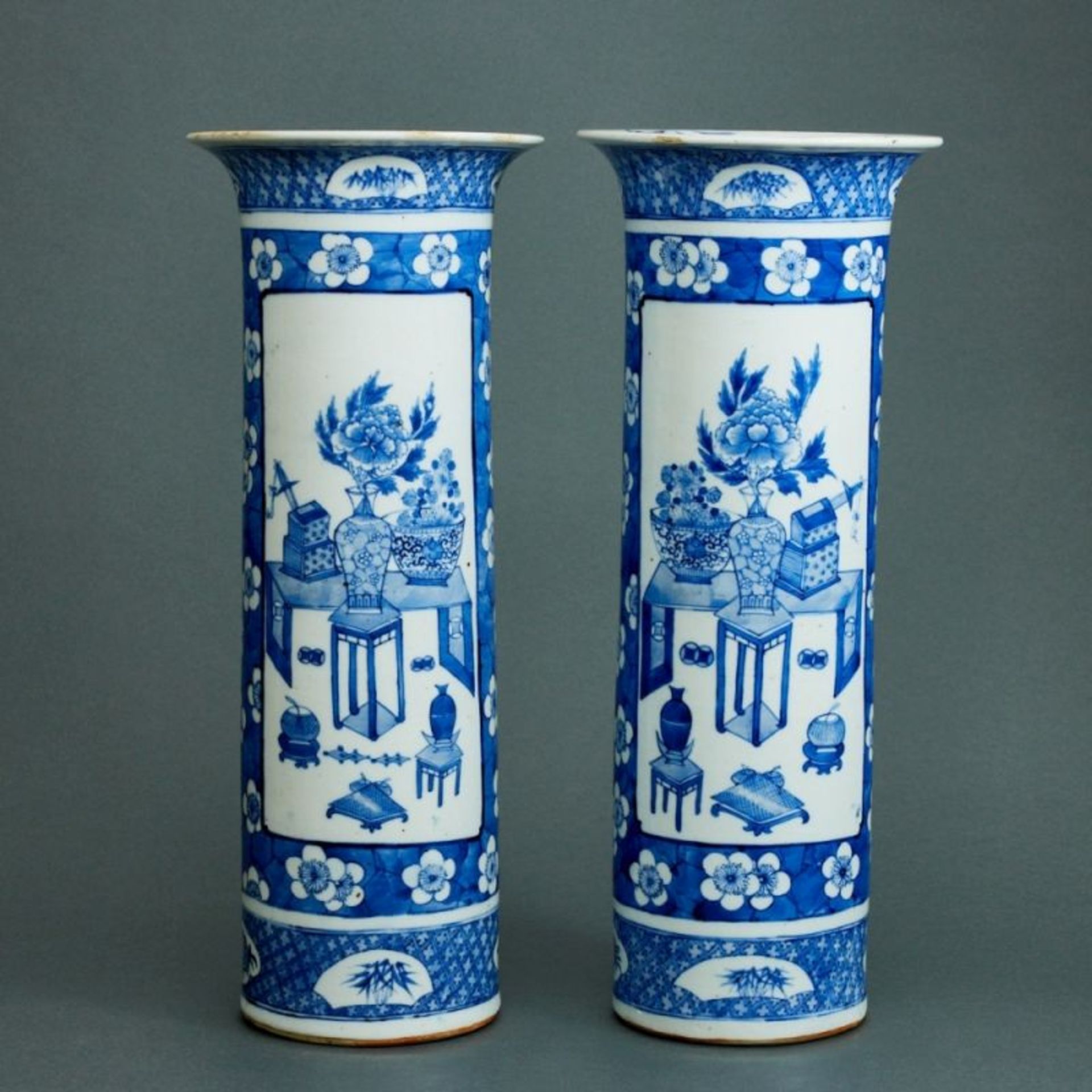 Paar Stangenvasen, China, Qing-Dynastie, um 1900