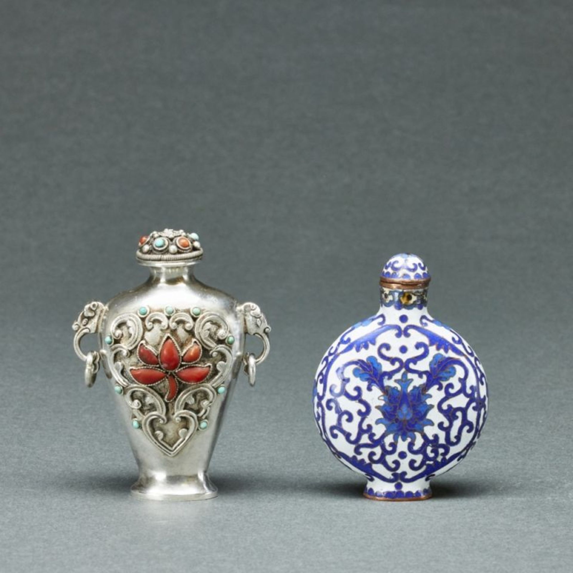 Zwei Snuffbottles, China, Qing-Dynastie, zweite Hälfte 19. Jahrhundert