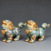 Zwei Foo-Hunde / Wächterlöwen, China, Qing-Dynastie, 19. Jahrhundert