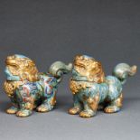 Zwei Foo-Hunde / Wächterlöwen, China, Qing-Dynastie, 19. Jahrhundert