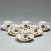 6 Tassen - Fliegender Hund. Meissen 1850-1924.