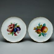 2 Teller Fruchtmalerei. Meissen 1924-1934.