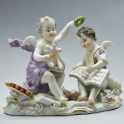 Amorettengruppe - Allegorie "Die Poesie". Meissen 1850-1924.