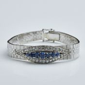 Kornblumenblaues Saphir-Armband mit Brillanten
