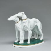 Figurengruppe Windhunde / Barsoi - Anton Büschelberger. Porzellanfabrik Karl Ens, Volkstedt ab 1919.