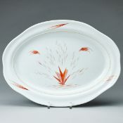 Ovale Art Deco Platte Kometenmuster - Max Esser. Meissen 1924-1934.