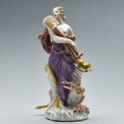 Figur - Allegorie Die Erde mit Füllhorn und Drache. Meissen um 1760.