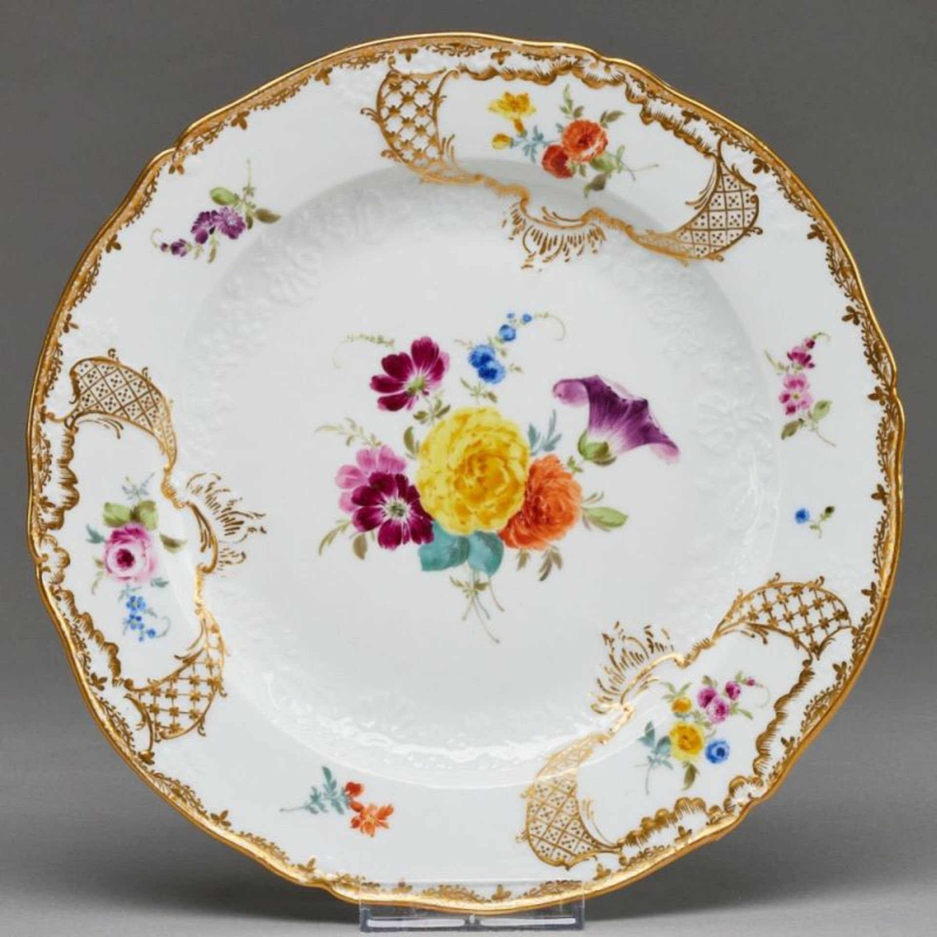 Speiseteller - Marseille: Blumen. Meissen 1745-1773.