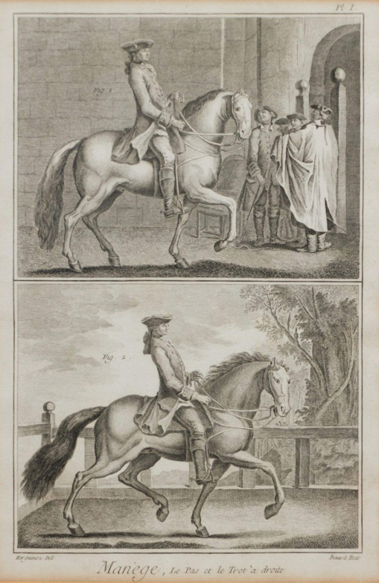Robert Bénard (1734-1777), Vier Stiche zur Reitschule (Manège) - Image 2 of 9