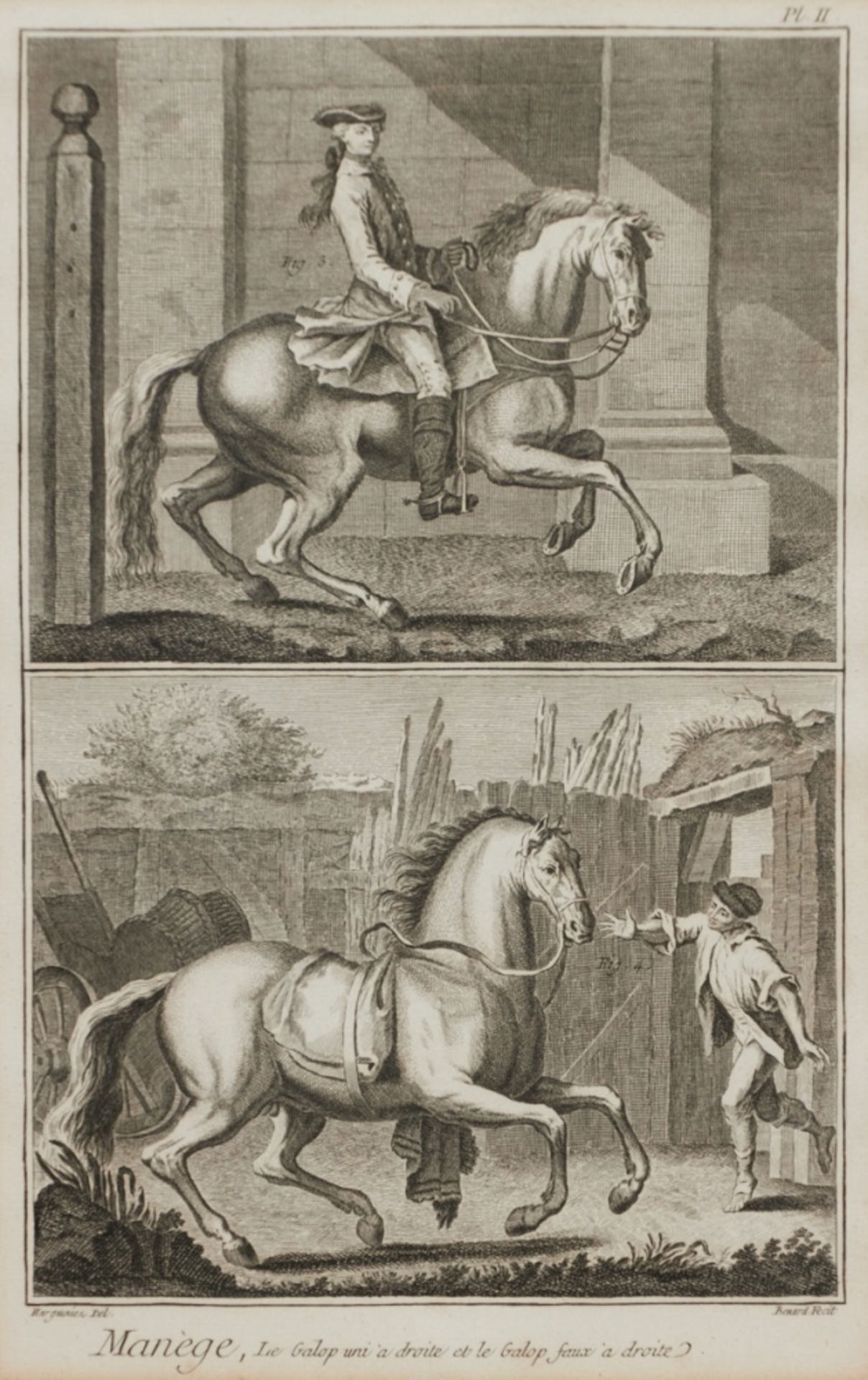 Robert Bénard (1734-1777), Vier Stiche zur Reitschule (Manège) - Image 4 of 9