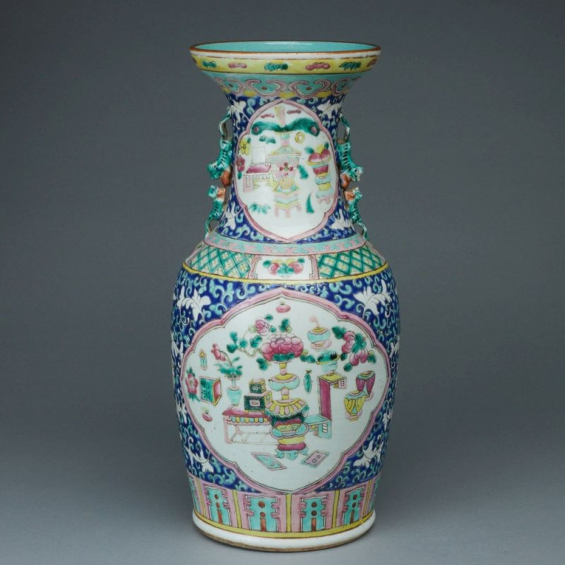 Famille rose Vase, China, Qing Dynastie, Ende 19. Jahrhundert - Bild 2 aus 3