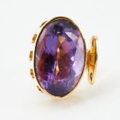 Amethyst-Ring mit offener Ringschiene