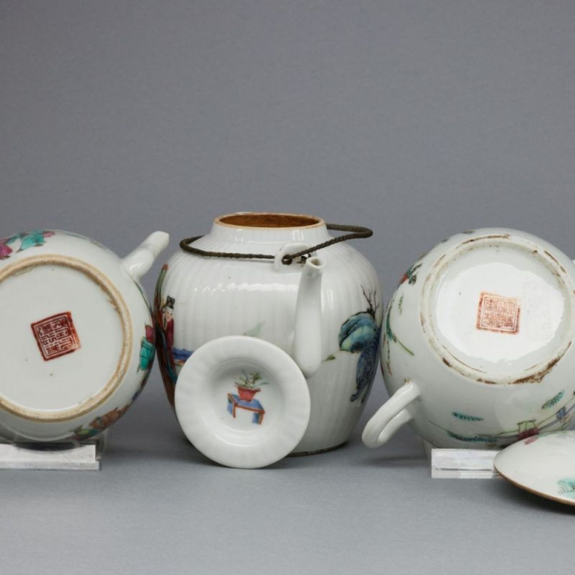 3 Teekannen, China, Qing Dynastie, 2. Hälfte 19. Jahrhundert - Image 3 of 3