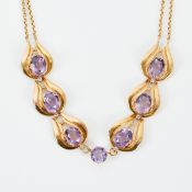 Designer Gold-Collier mit Amethysten