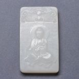 Jade Anhänger mit Guayin Relief, China, Qing Dynastie, um 1800