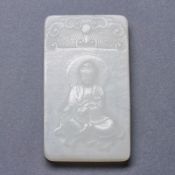 Jade Anhänger mit Guayin Relief, China, Qing Dynastie, um 1800