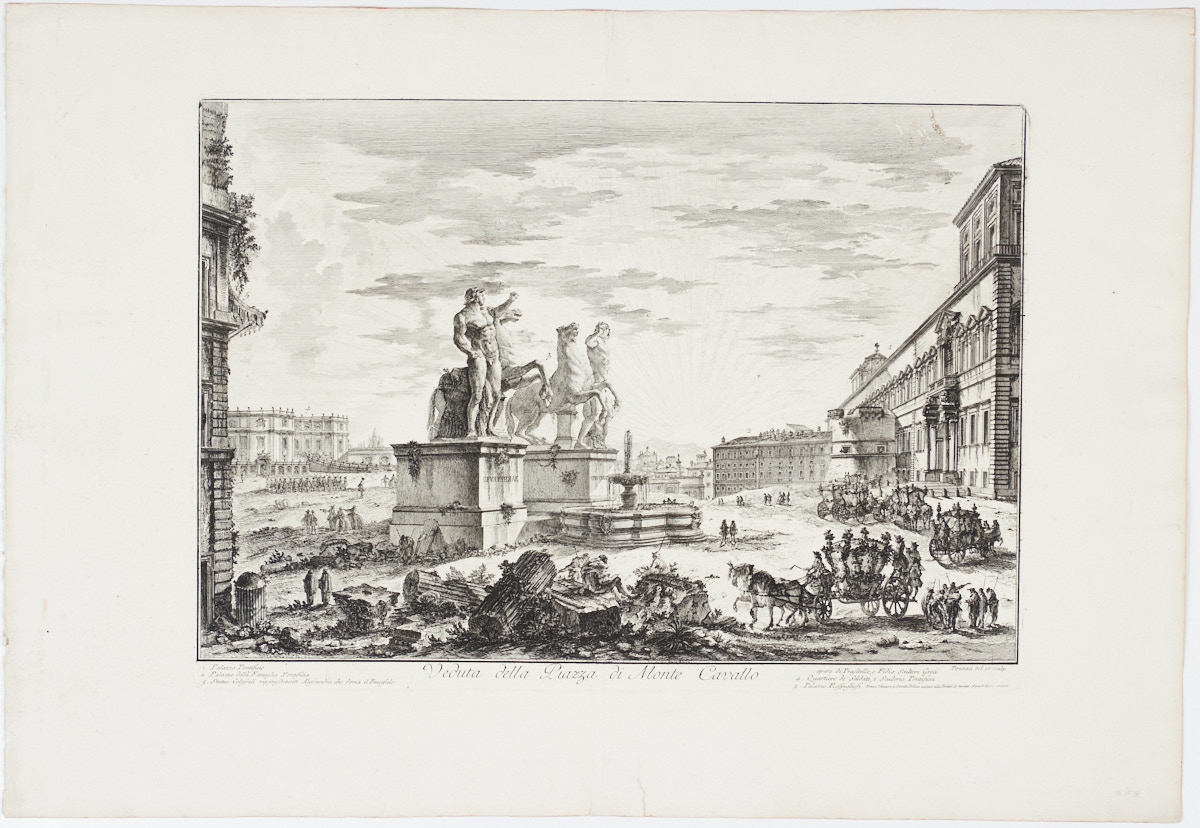 Giovanni Battista Piranesi (1720-1778), Radierung, Veduta della Piazza di Monte Cavallo - Image 2 of 2