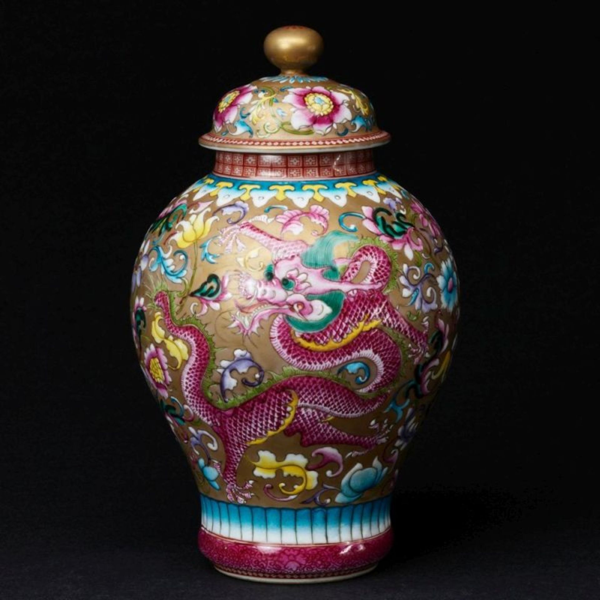 Deckelvase, China, Qing Dynastie, 19. Jahrhundert - Bild 2 aus 4