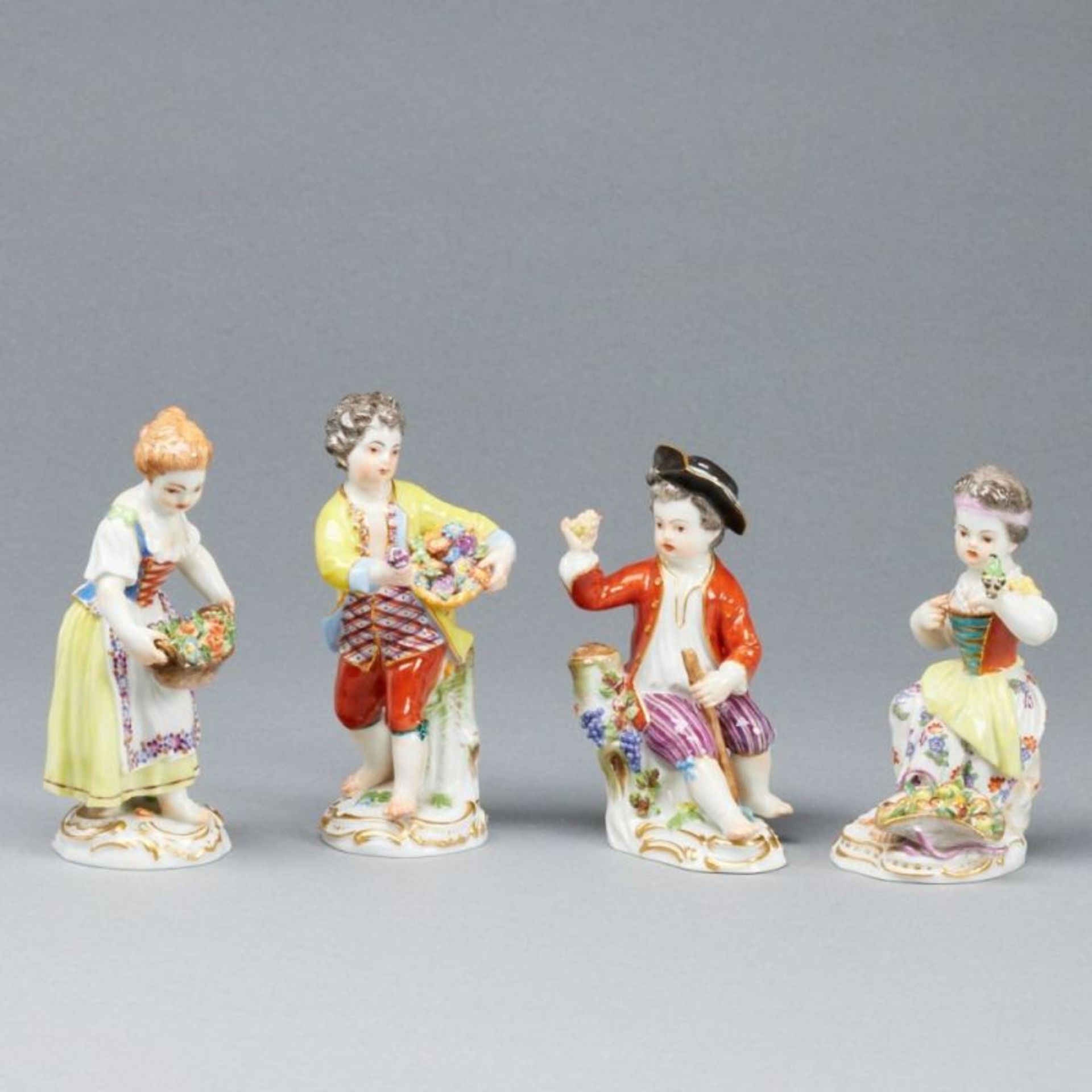 4 unterschiedliche Gärtnerkinder. Meissen 1972-1973.